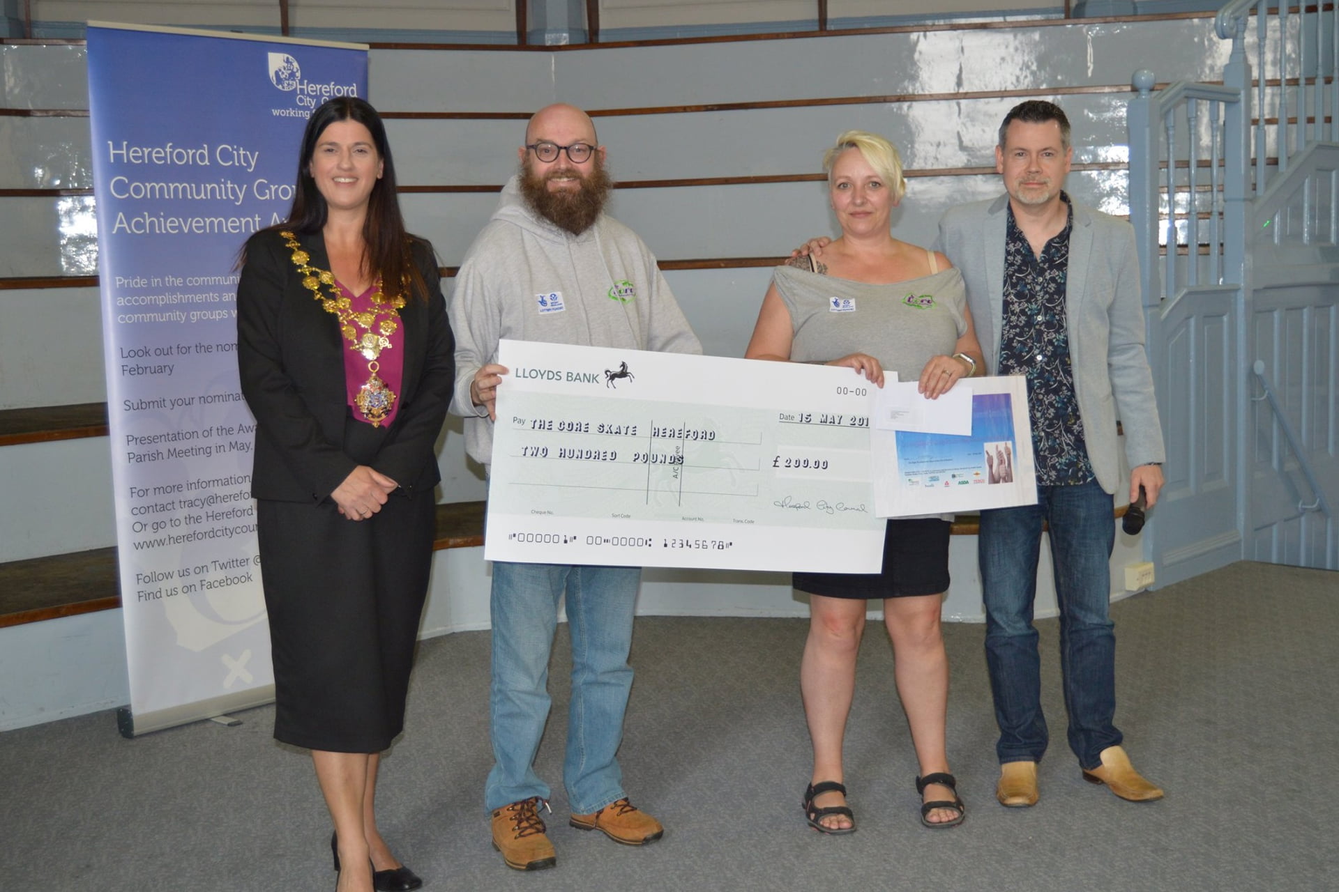 In 3rd place – The Core Skate Hereford CIC, who received a cheque for £200